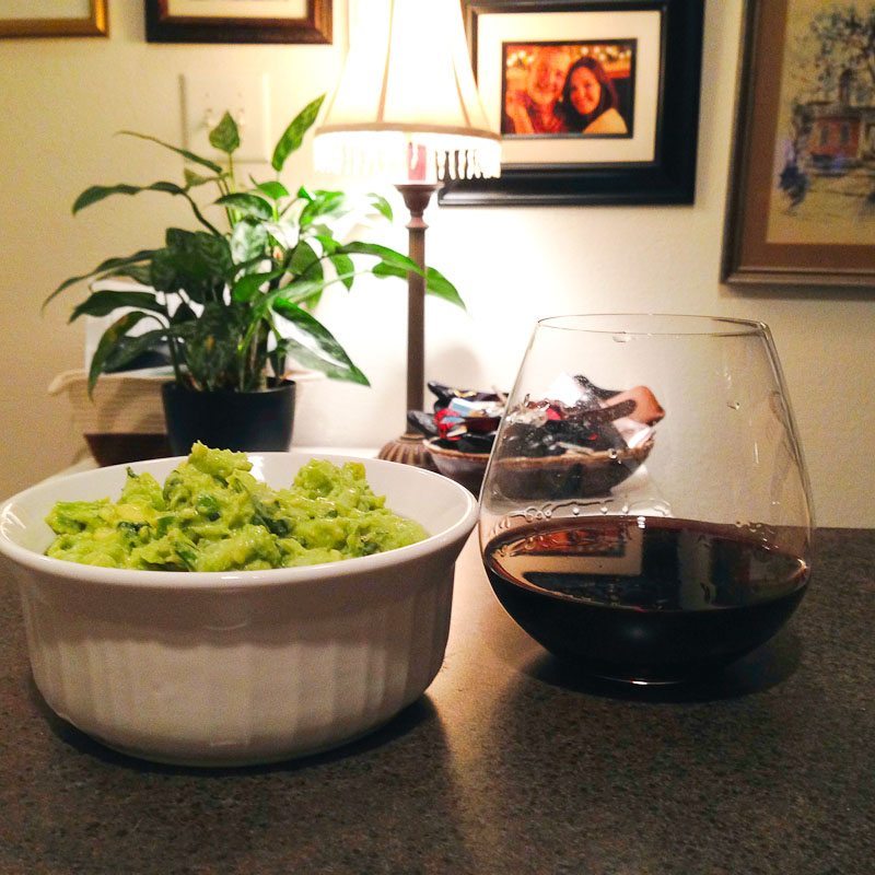 Our winter months are full of date nights IN, which always include guacamole and red wine. 