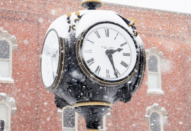 The clock in downtown Medina, NY.