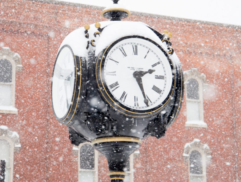 The clock in downtown Medina, NY.