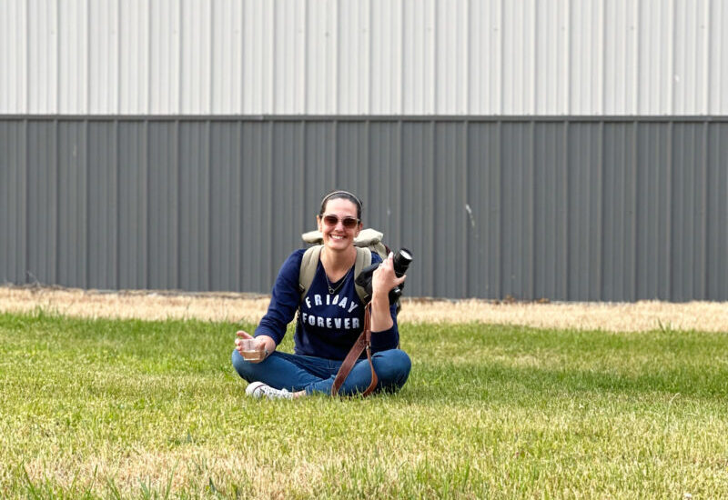 Alix taking photos at Leonard Oakes WInery during the lynoaken summer concert series.