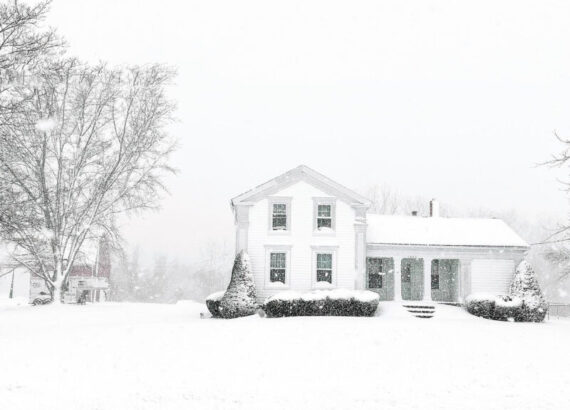 Our house with a fresh blanket of snow during the Christmas Holiday season in Medina, NY. Western New York has some of the most beautiful winters.