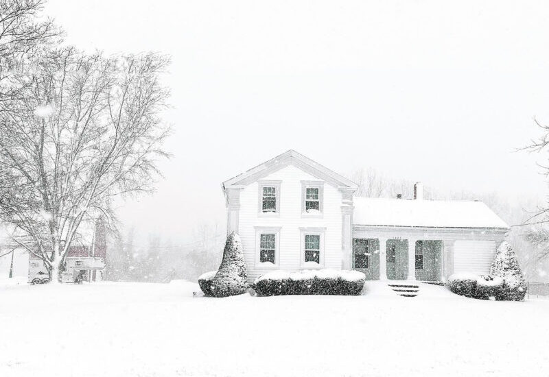 Our house with a fresh blanket of snow during the Christmas Holiday season in Medina, NY. Western New York has some of the most beautiful winters.