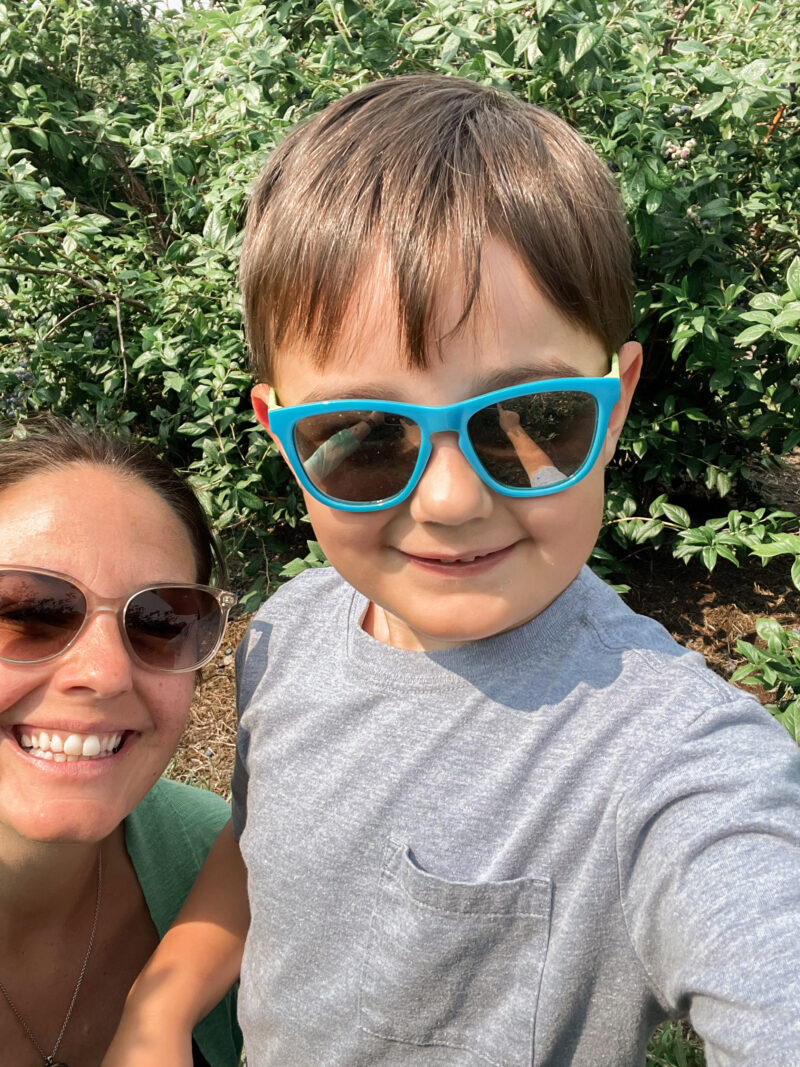 The two of us on our first trip picking blueberries in WNY. This was an entirely new experience for us over the summer. 